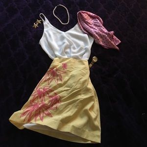 Lilly Pulitzer Yellow Skirt With Pink Details